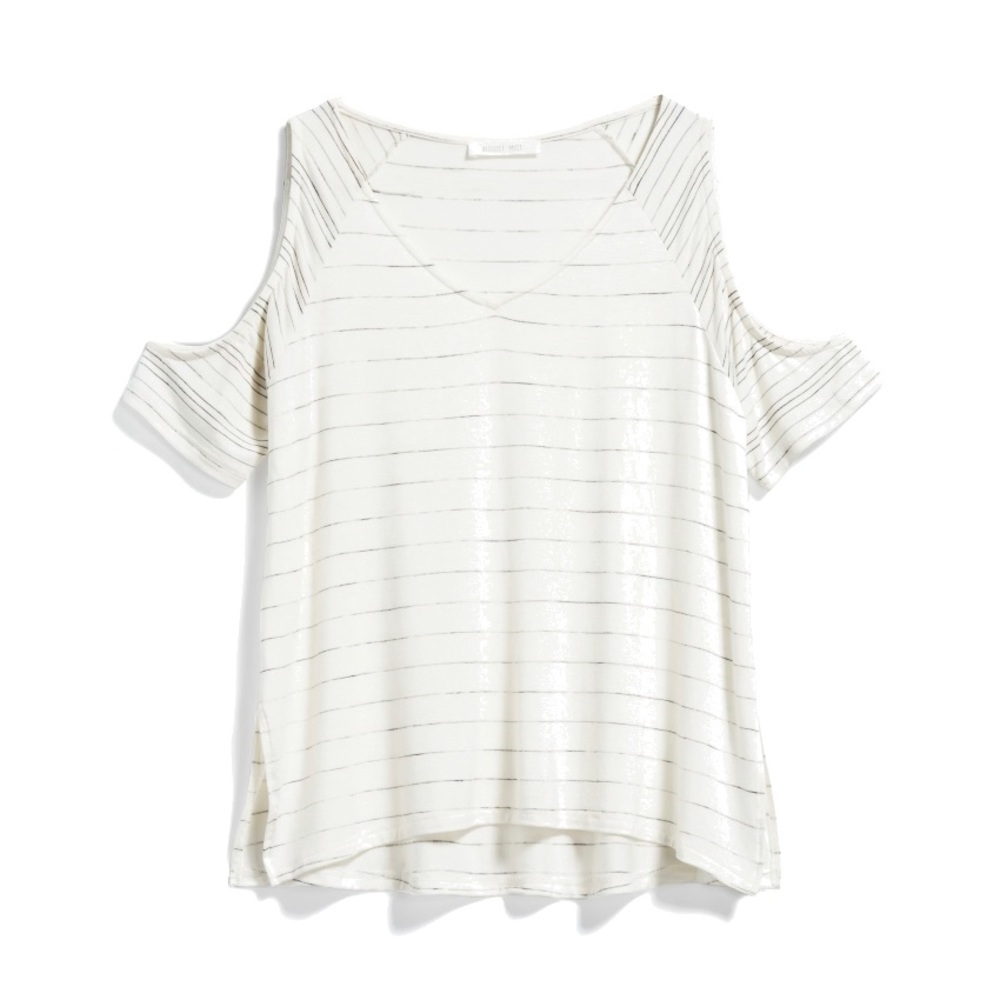 August Mist cold shoulder knit top
